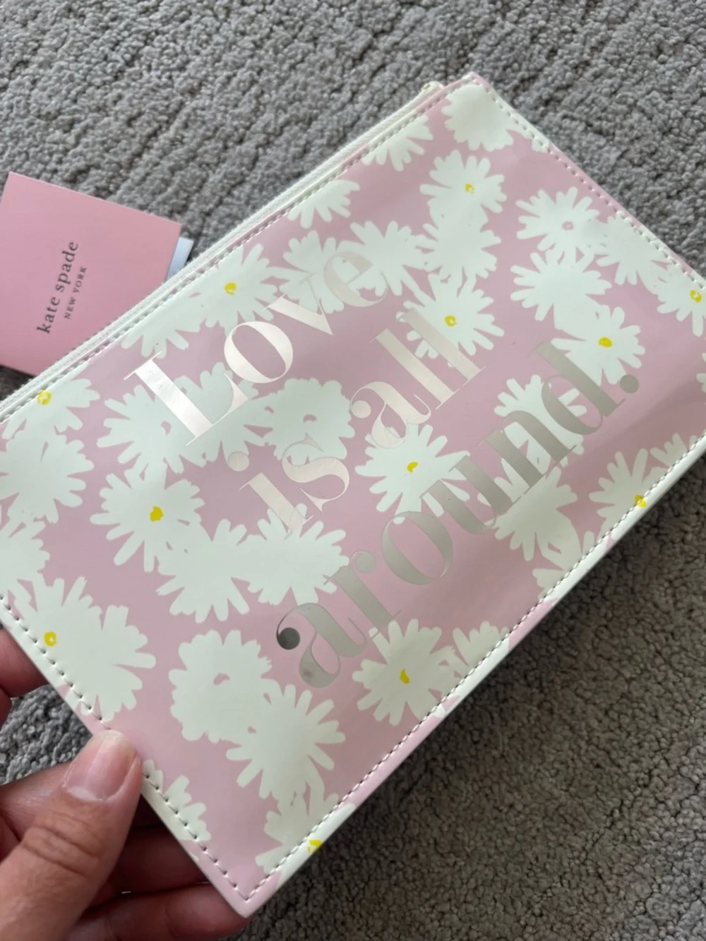 Kate Spade Pink Daisy 'Love Is All Around' Pencil Pouch